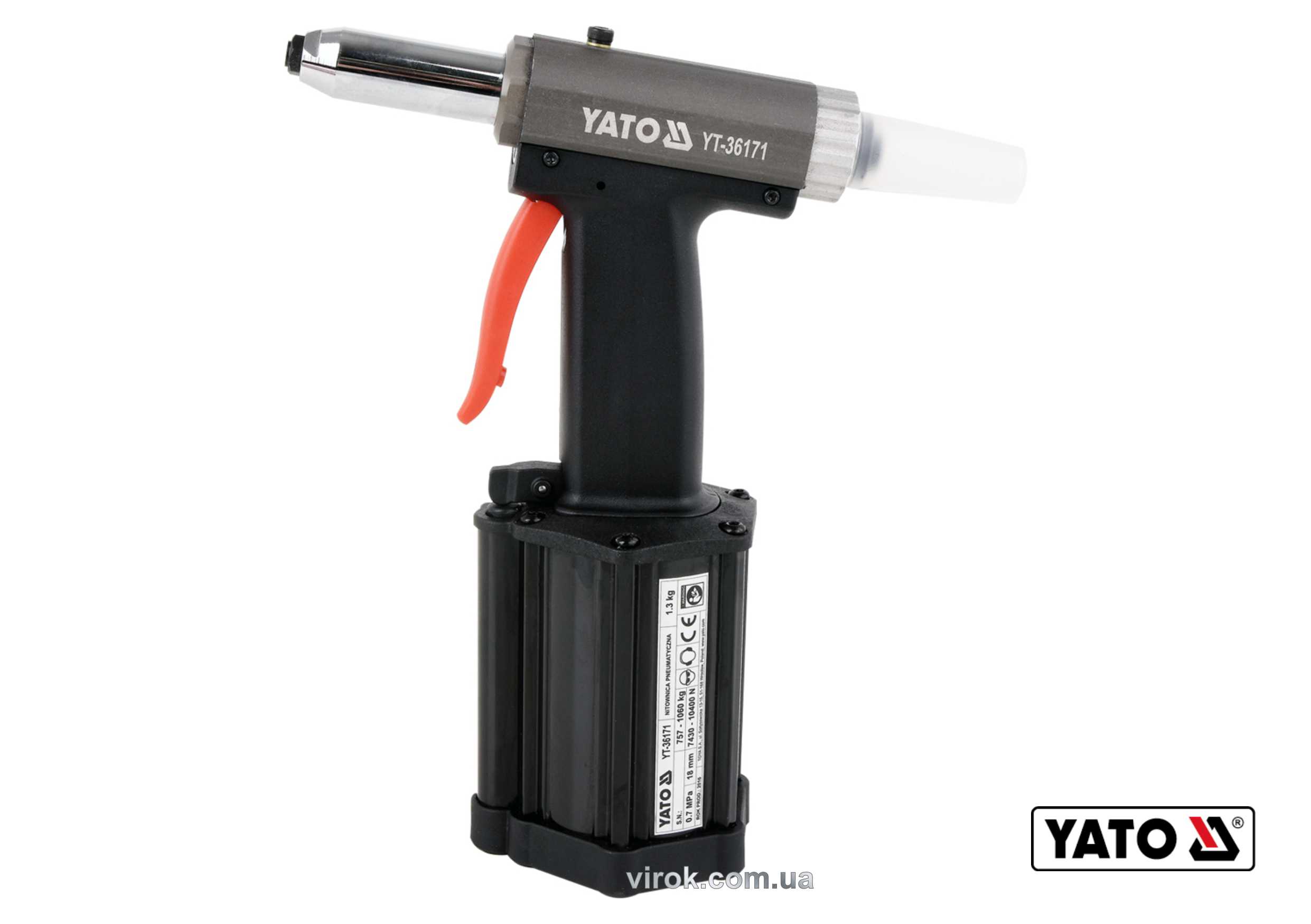 yamada Купить Пневмозаклепочник YATO для заклепок 2.4-5 мм 54 л/мин YT-36171