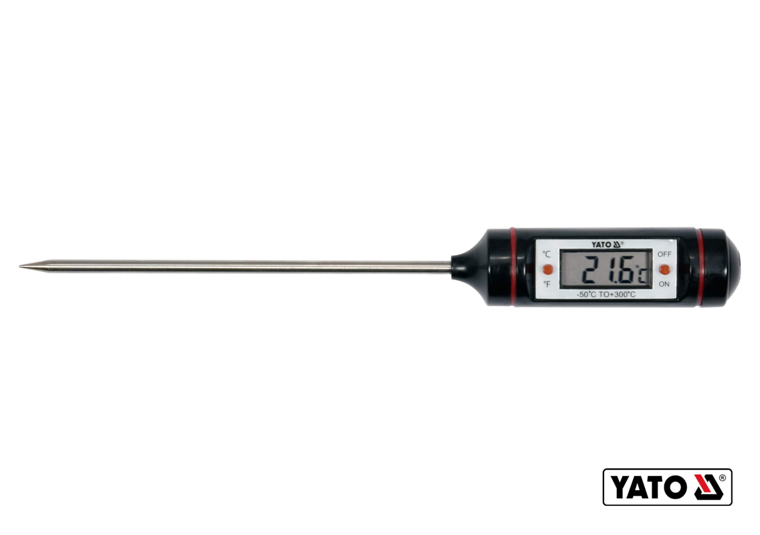 Термометр електронний YATO з зондом 130 мм -50ºС-+300ºС живлення